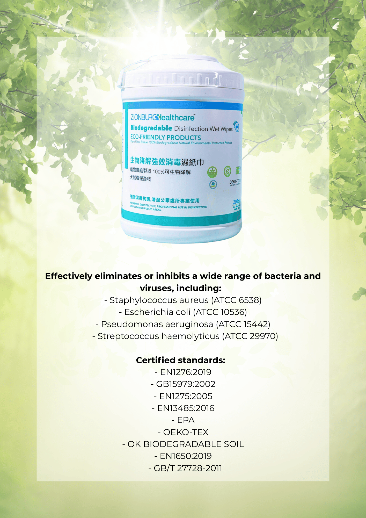 Biodegradable Disinfection Wet Wipes + Hospital Grade Wipes Set (80pcs x2+200pcs)