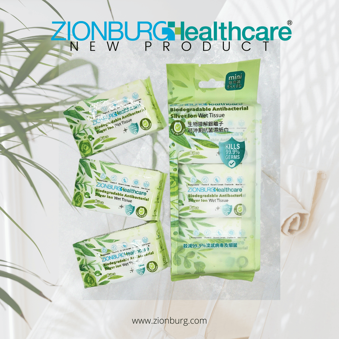 MINI PACK - Biodegradable Antibacterial Silver Ion Flushable Wet Tissue