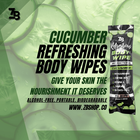 [5 PACKS] - CUCUMBER - ZB Biodegradable Refreshing Body Wipes (5 rolls per pack) × 1