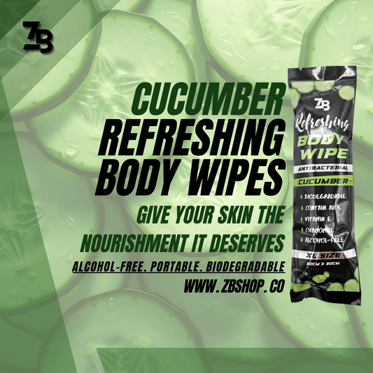 ZB Biodegradable Refreshing Body Wipes CUCUMBER (5 rolls per pack)