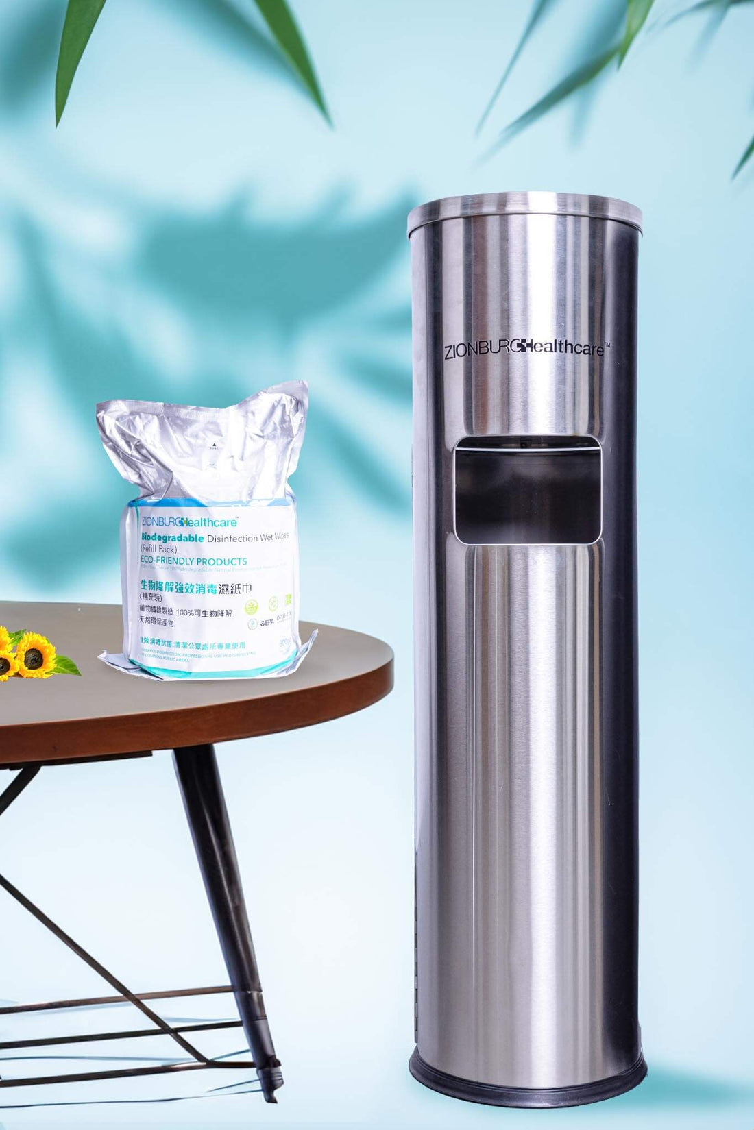 Stainless Steel Antibacterial Wipe Dispenser with 600 Wipes | For Commercial, Medical, and Industrial Spaces